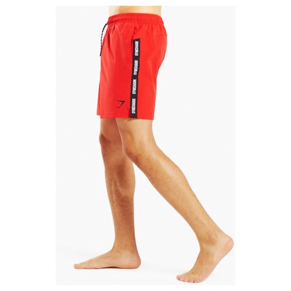 NWOT Men's GymShark (L) Red Swim Trunks - Picture 1 of 10
